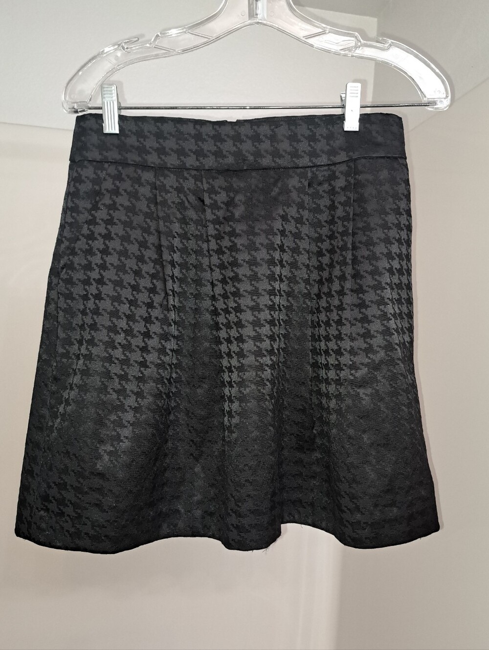 Halogen Black Houndstooth A-Line Skirt